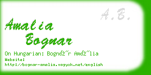 amalia bognar business card